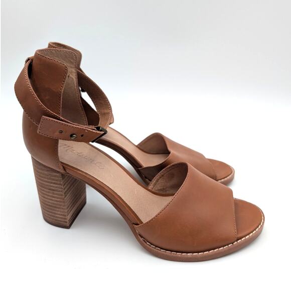 Madewell Paulette Block Heel Sandal Women's English Saddle Size US10 EU41 - Picture 3 of 11